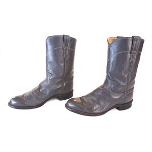 Justin Cowboy Boots Women's Size 7.5D  Gray Round‎ toe, 9" shaft, 14" calf diam
